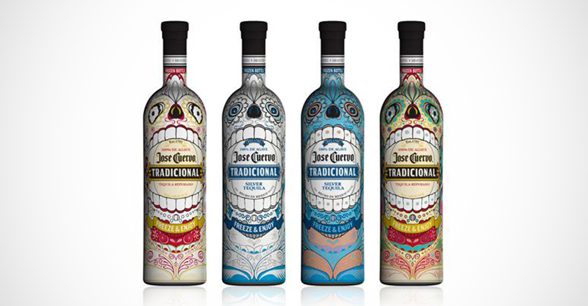 Glass bottles with amazing labels